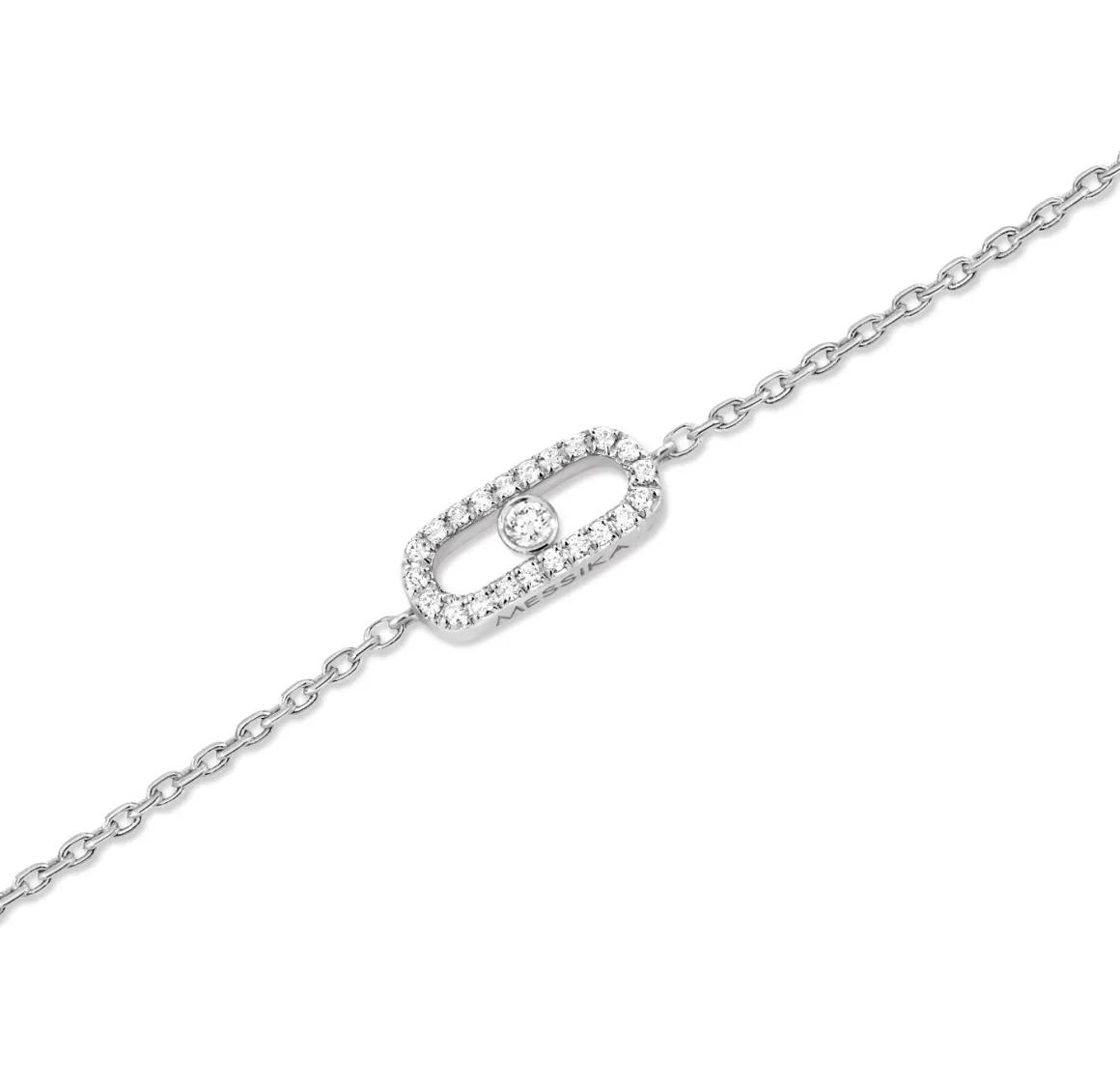 Bracelet Messika CARE(S) Pavé diamant or blanc