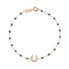 Bracelet nuit Fer à cheval, diamants, or rose, 17 cm