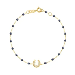 Bracelet nuit Fer à cheval, diamants, or jaune, 17 cm