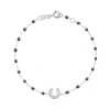 Bracelet nuit Fer à cheval, diamants, or blanc, 17 cm