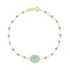 Bracelet Poisson Ange résine glacier, or jaune, 17 cm