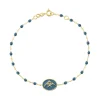 Bracelet Poisson Ange résine céleste, or jaune, 17 cm
