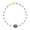 Bracelet Poisson Ange résine prusse, or jaune, 17 cm