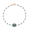 Bracelet Poisson Ange résine céleste, or rose, 17 cm