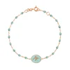 Bracelet Poisson Ange résine glacier, or rose, 17 cm