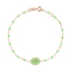 Bracelet Poisson Ange résine anis, or rose, 17 cm