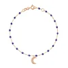 Bracelet prusse Lune, diamants, or rose, 17 cm