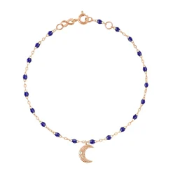 Bracelet prusse Lune, diamants, or rose, 17 cm