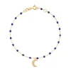 Bracelet prusse Lune, diamants, or jaune, 17 cm
