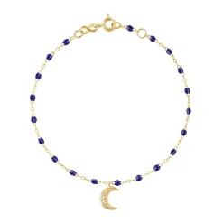 Bracelet prusse Lune, diamants, or jaune, 17 cm