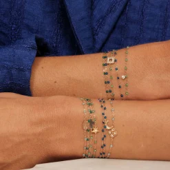 Bracelet prusse Lune, diamants, or jaune, 17 cm