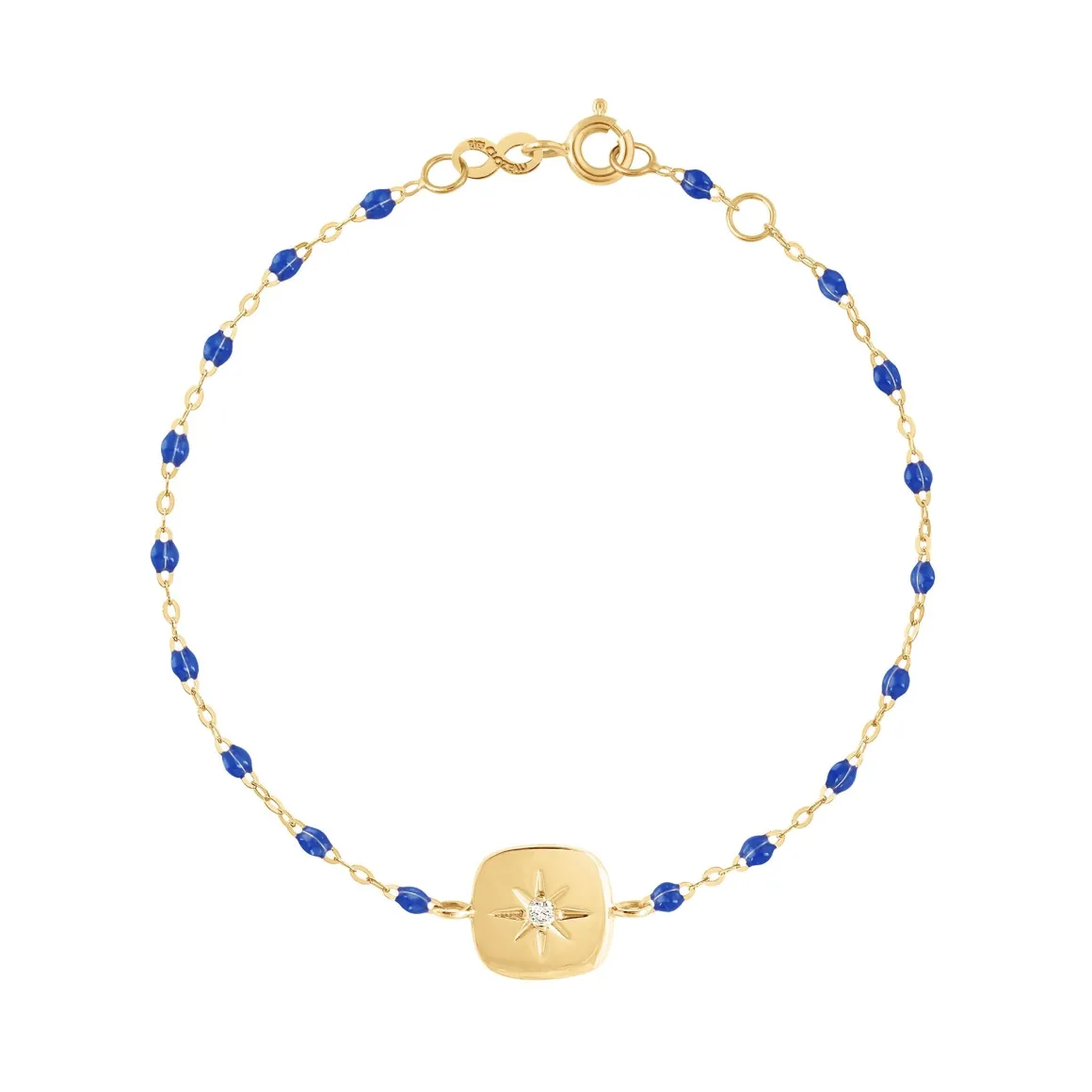 Bracelet prusse Miss Gigi diamant, or jaune, 17 cm