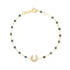 Bracelet quartz Fer à cheval, diamants, or jaune, 17 cm