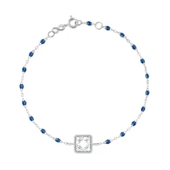 Bracelet saphir Trésor, diamants, or blanc, 17 cm