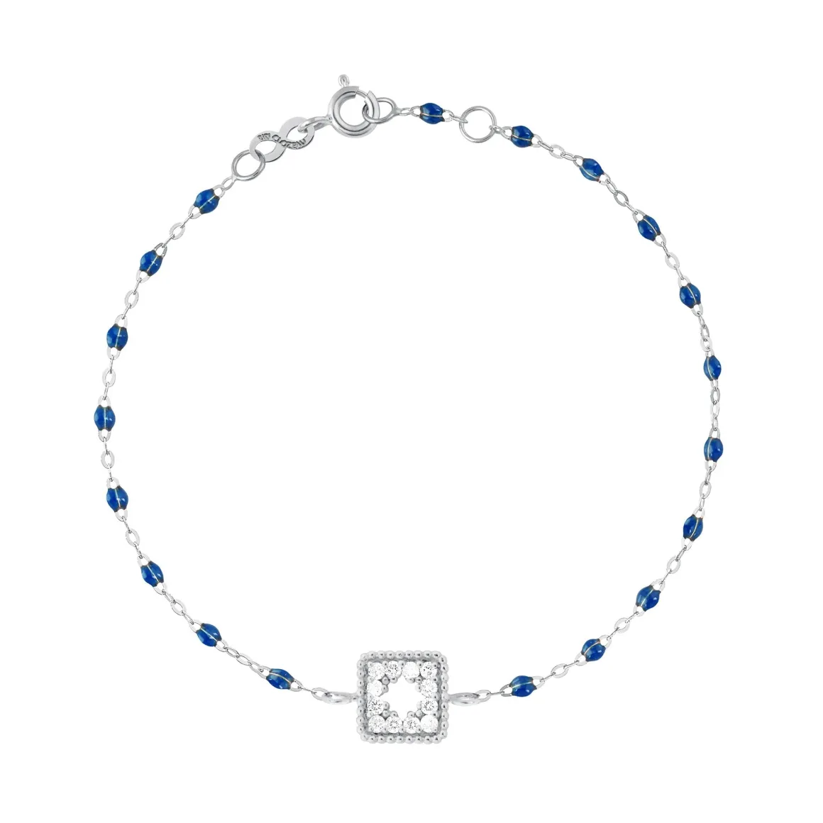 Bracelet saphir Trésor, diamants, or blanc, 17 cm