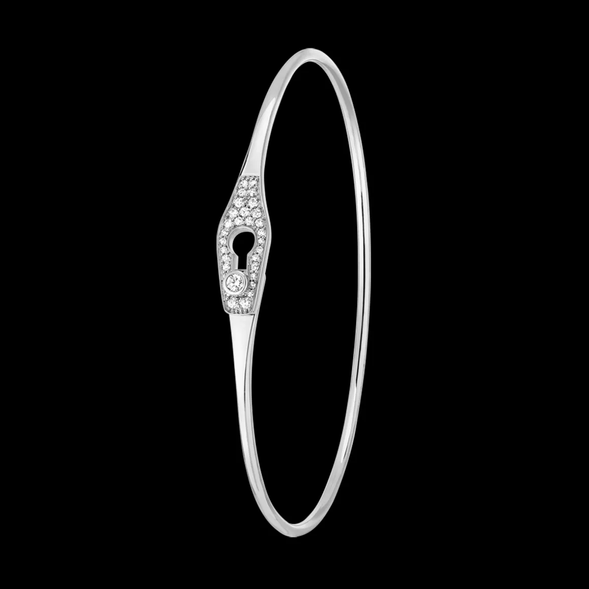 Bracelet Serrure Jonc or blanc et diamants