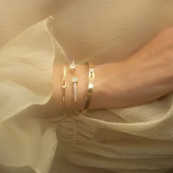 Bracelet Serrure Jonc or jaune et diamant