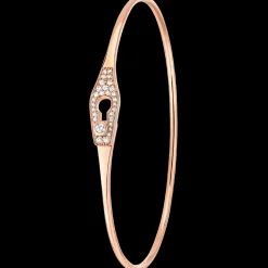 Bracelet Serrure Jonc or rose et diamants