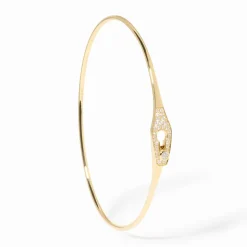 Bracelet Serrure Jonc or jaune et pavé diamant