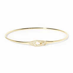 Bracelet Serrure Jonc or jaune et pavé diamant