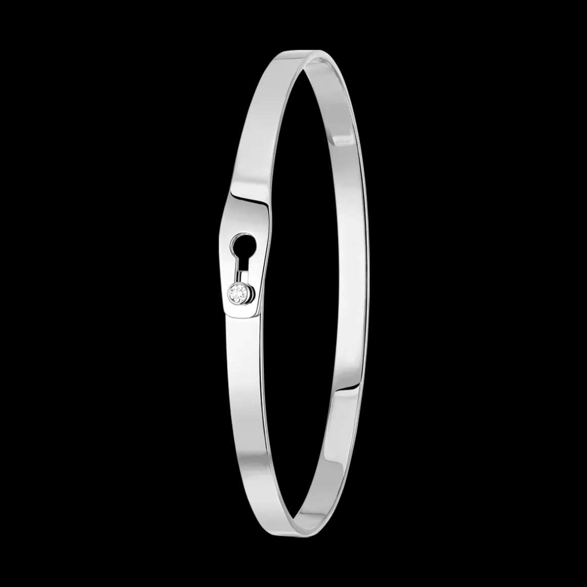 Bracelet Serrure or blanc et diamant