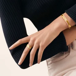 Bracelet Seventies petit modèle or jaune et diamants