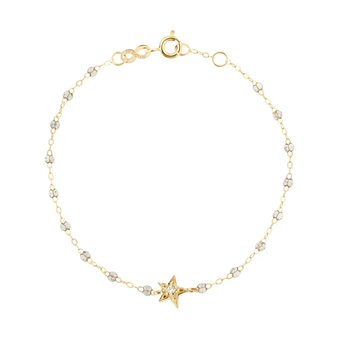 Bracelet sparkle Etoile diamant, or jaune, 17 cm