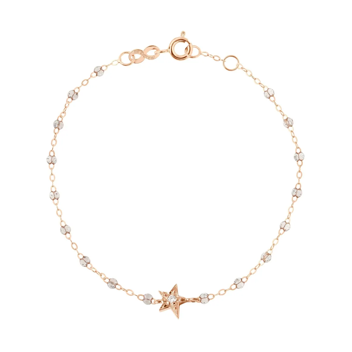 Bracelet sparkle Etoile diamant, or rose, 17 cm