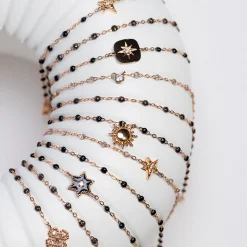 Bracelet sparkle Etoile diamant, or rose, 17 cm
