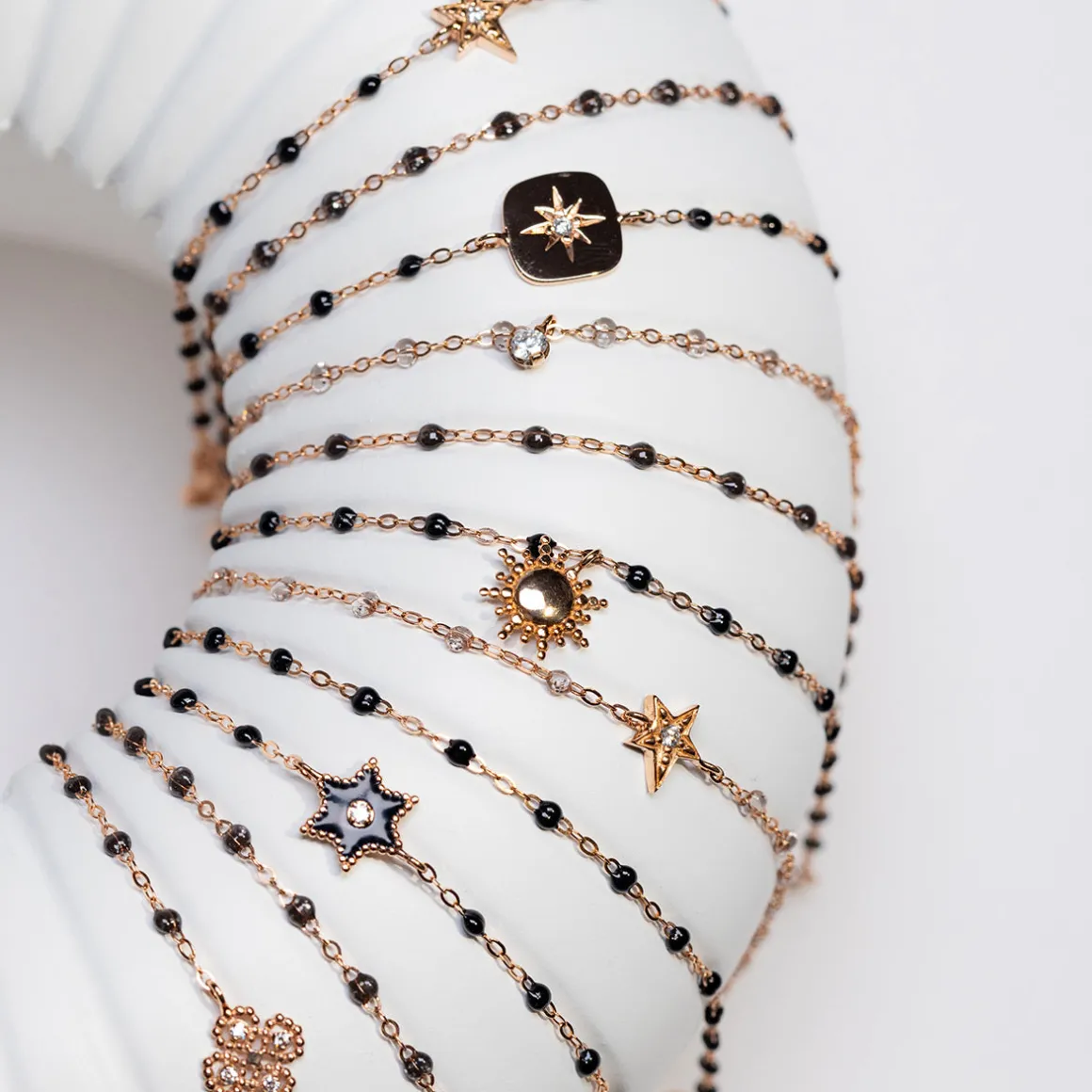 Bracelet sparkle Etoile diamant, or rose, 17 cm