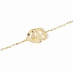Bracelet sur chaîne Double Cœurs R10, OJ