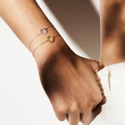 Bracelet sur chaîne Pulse or blanc et diamants