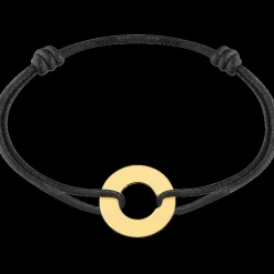 Bracelet sur cordon Cible grand modèle or jaune