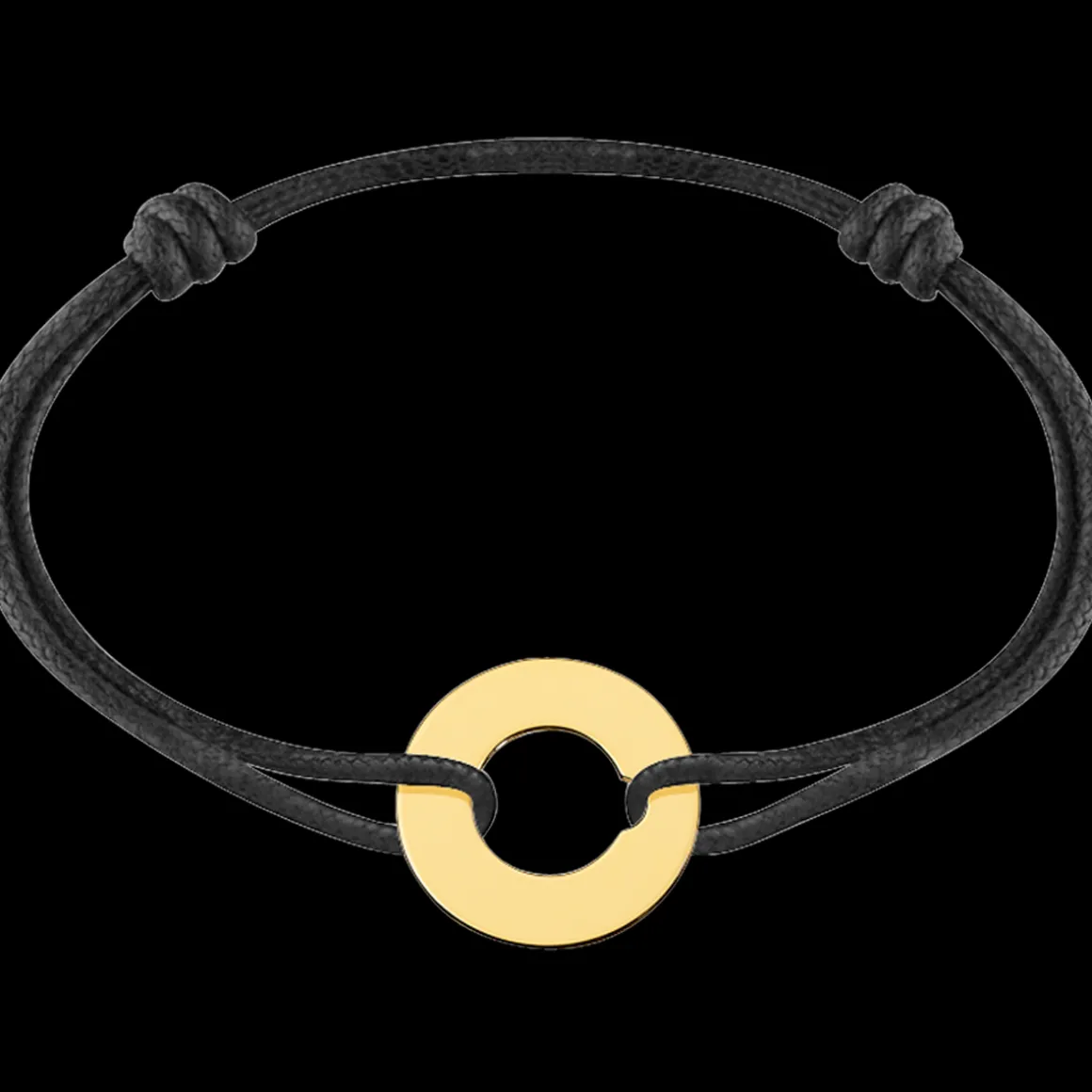 Bracelet sur cordon Cible grand modèle or jaune