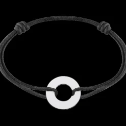 Bracelet sur cordon Cible grand modèle or blanc
