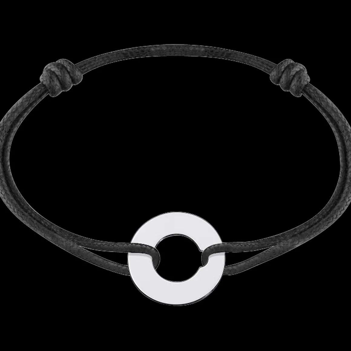 Bracelet sur cordon Cible grand modèle or blanc