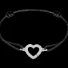 Bracelet sur cordon Cœur R12 or blanc