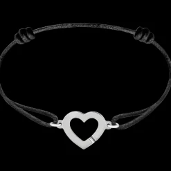 Bracelet sur cordon Cœur R12 or blanc