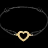 Bracelet sur cordon Cœur R12 or jaune
