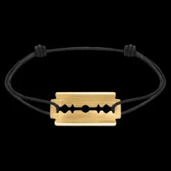 Bracelet sur cordon Lame de Rasoir PM or jaune