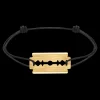 Bracelet sur cordon Lame de Rasoir MM or jaune