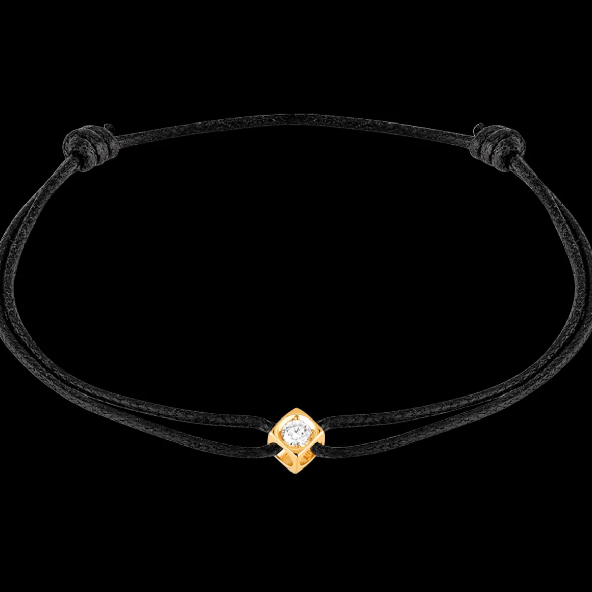 Bracelet sur cordon Le Cube Diamant or jaune et diamant