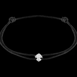 Bracelet sur cordon Le Cube Diamant or blanc et diamant