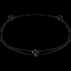 Bracelet sur cordon Le Cube Diamant titane noir et diamant noir