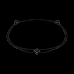 Bracelet sur cordon Le Cube Diamant titane noir et diamant noir