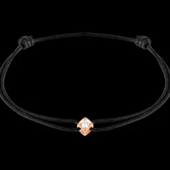 Bracelet sur cordon Le Cube Diamant or rose et diamant