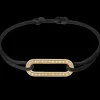 Bracelet sur cordon Maillon L or jaune et diamants