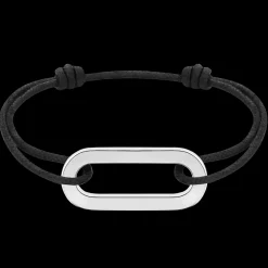 Bracelet sur cordon Maillon XL or blanc