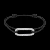 Bracelet sur cordon Maillon L or blanc et diamants