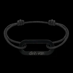 Bracelet sur cordon Maillon XL titane noir